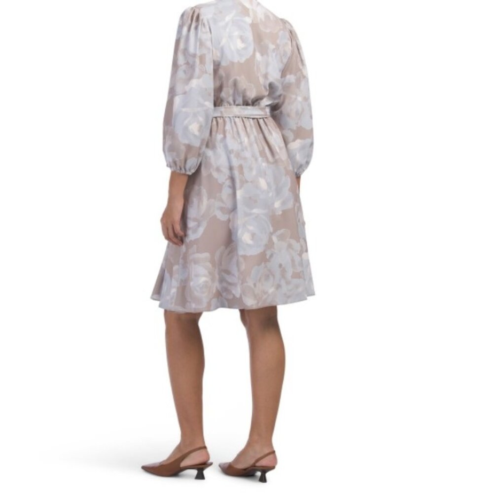 CALVIN KLEIN Printed Satin Midi Dress.  Size 10 - Picture 2 of 2